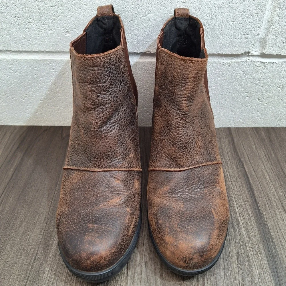 Sorel Arctic Wedge II Chelsea Boots Women's Size 9 Brown Leather Waterproof - Picture 3 of 8